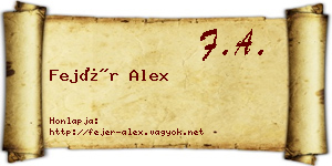 Fejér Alex névjegykártya